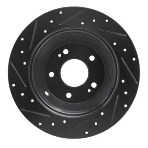 Kia Sorento Brake Rotor (1) - Rear Right - R1 Concepts - Drilled & Slotted - Black - `15-`20